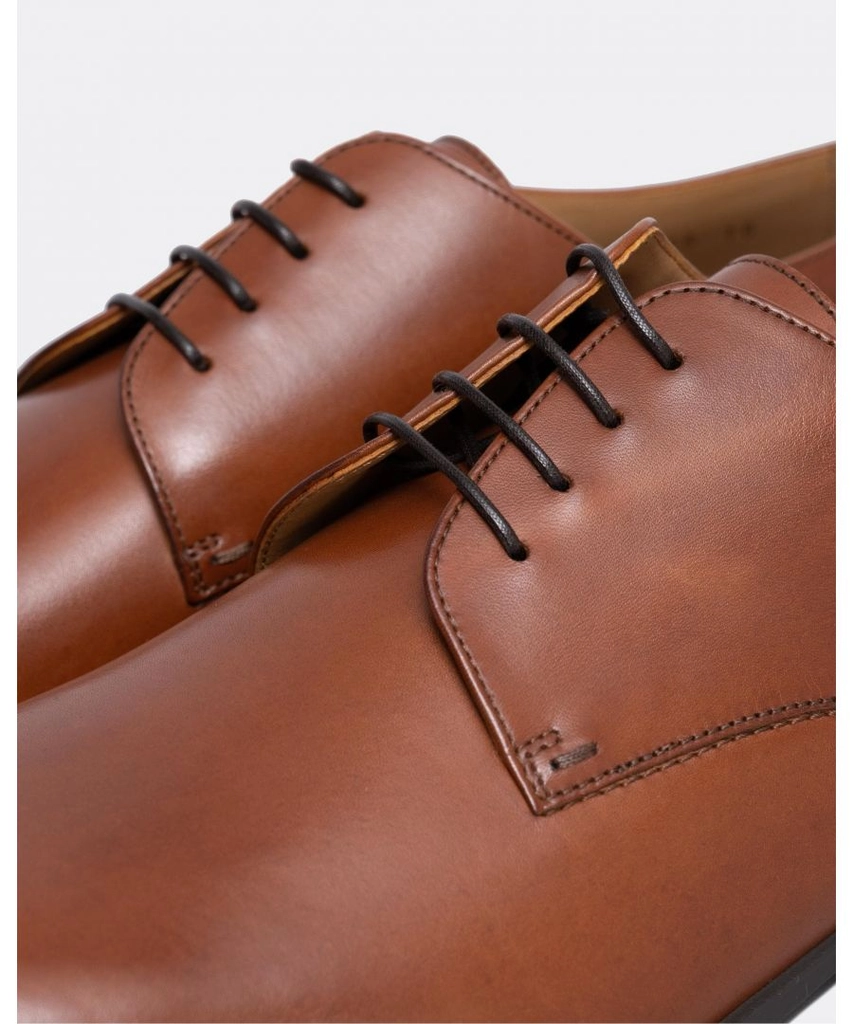 Hugo Boss Kensington Mens Leather Derby Shoes With Rubber Sole NOS - Brown - Size UK 11